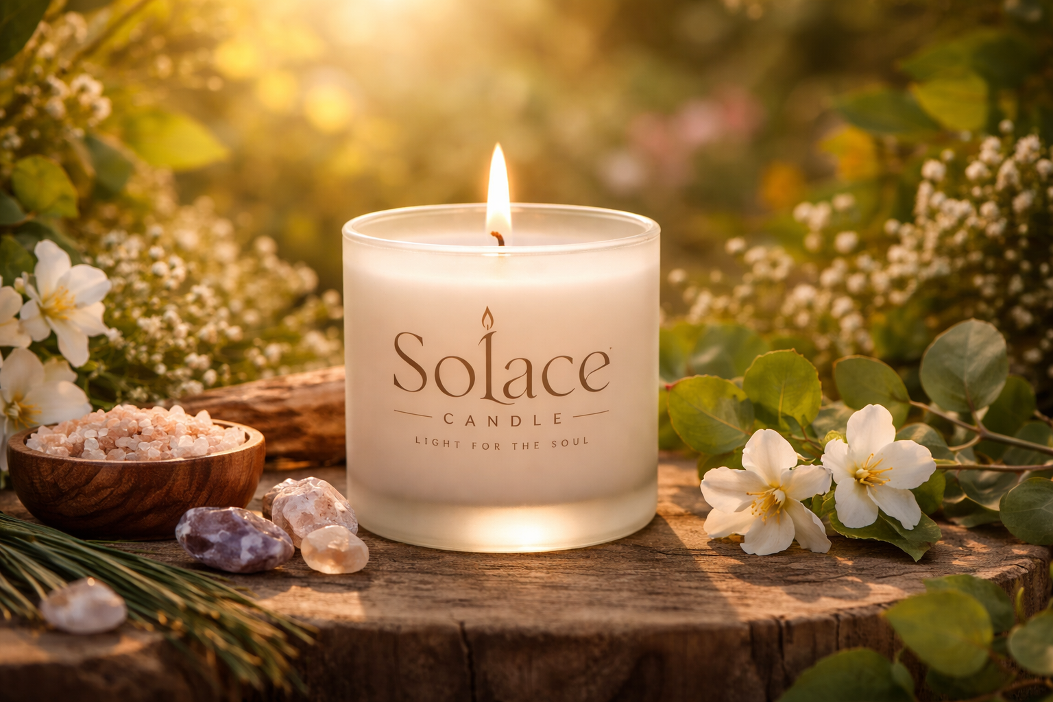 Nến thơm cao cấp Solace Candle mùi Vanilla từ sáp đậu nành
